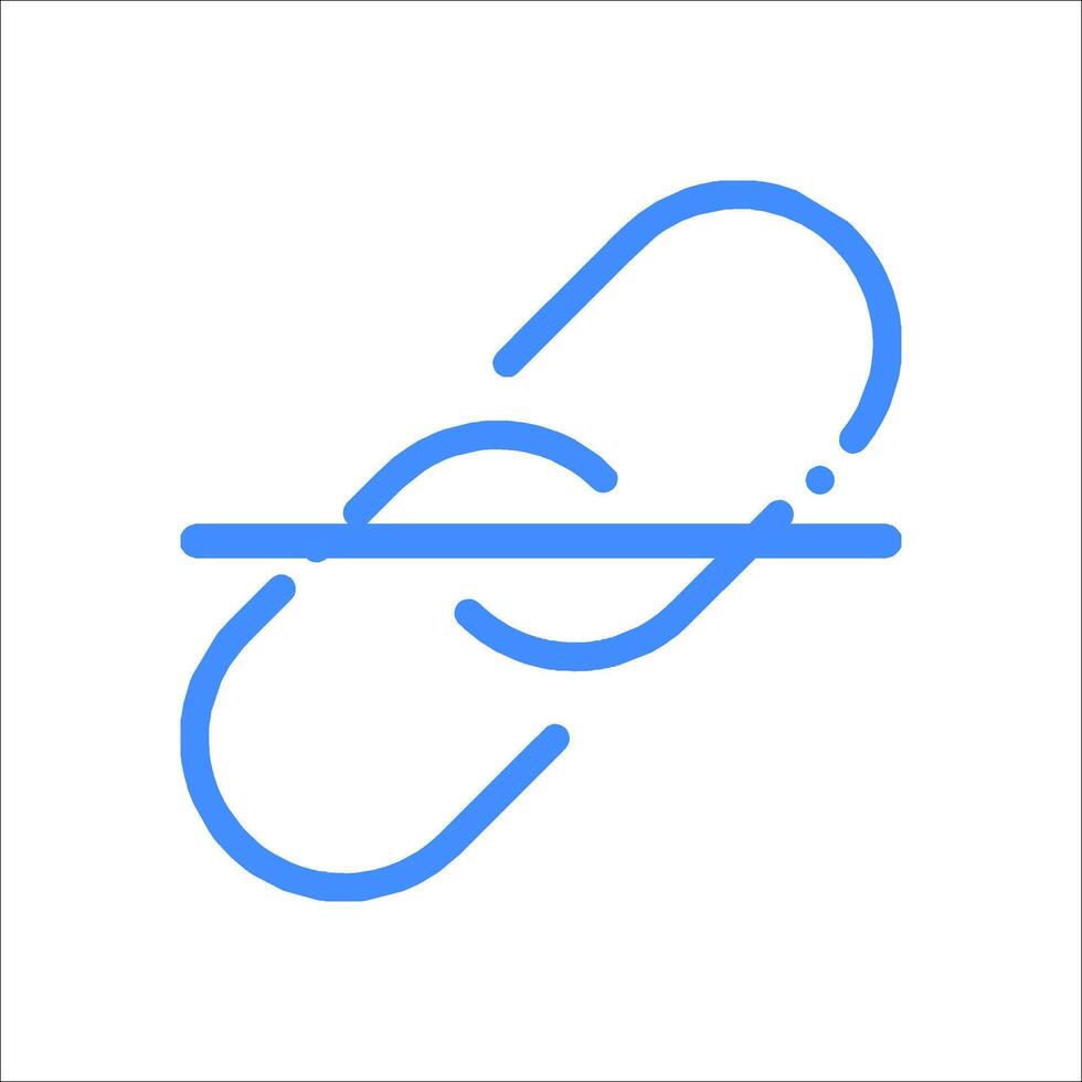 A blue line icon of a link vector