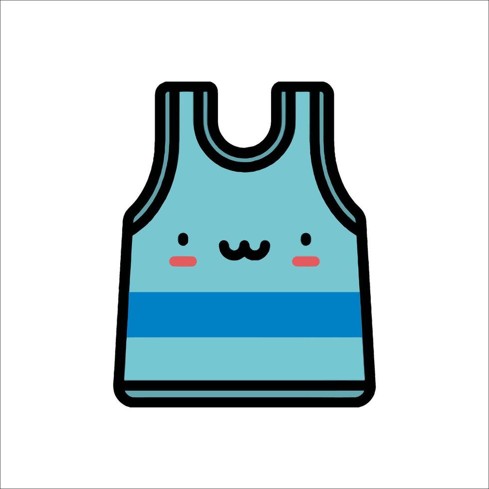 A blue tank top with a cute face vector