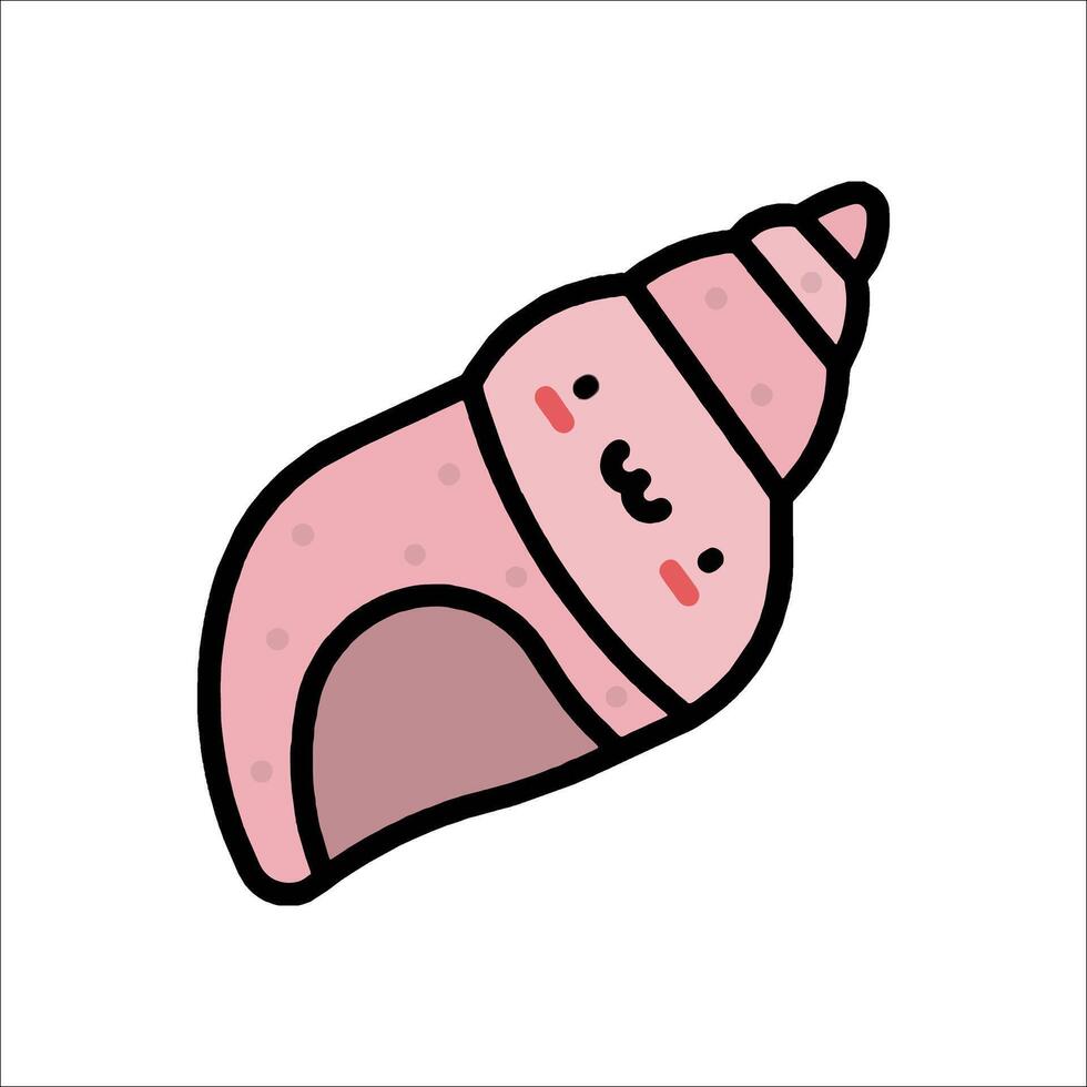 A cartoon shell with a face and eyes vector