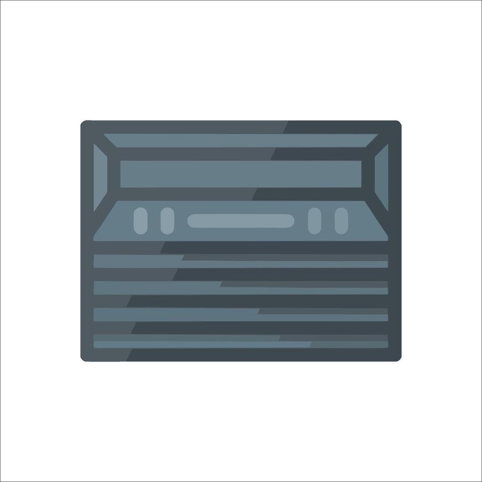 An old cassette player icon on a white background vector