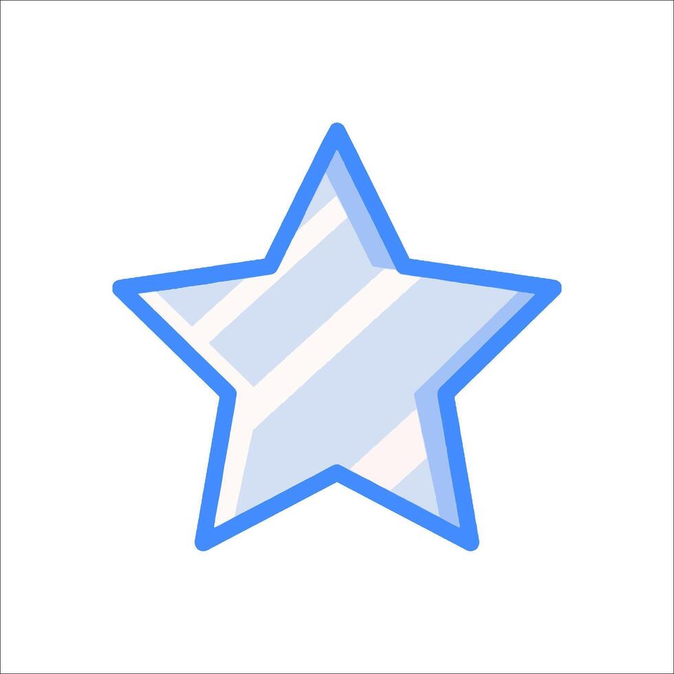 A star icon with a blue stripe on it vector