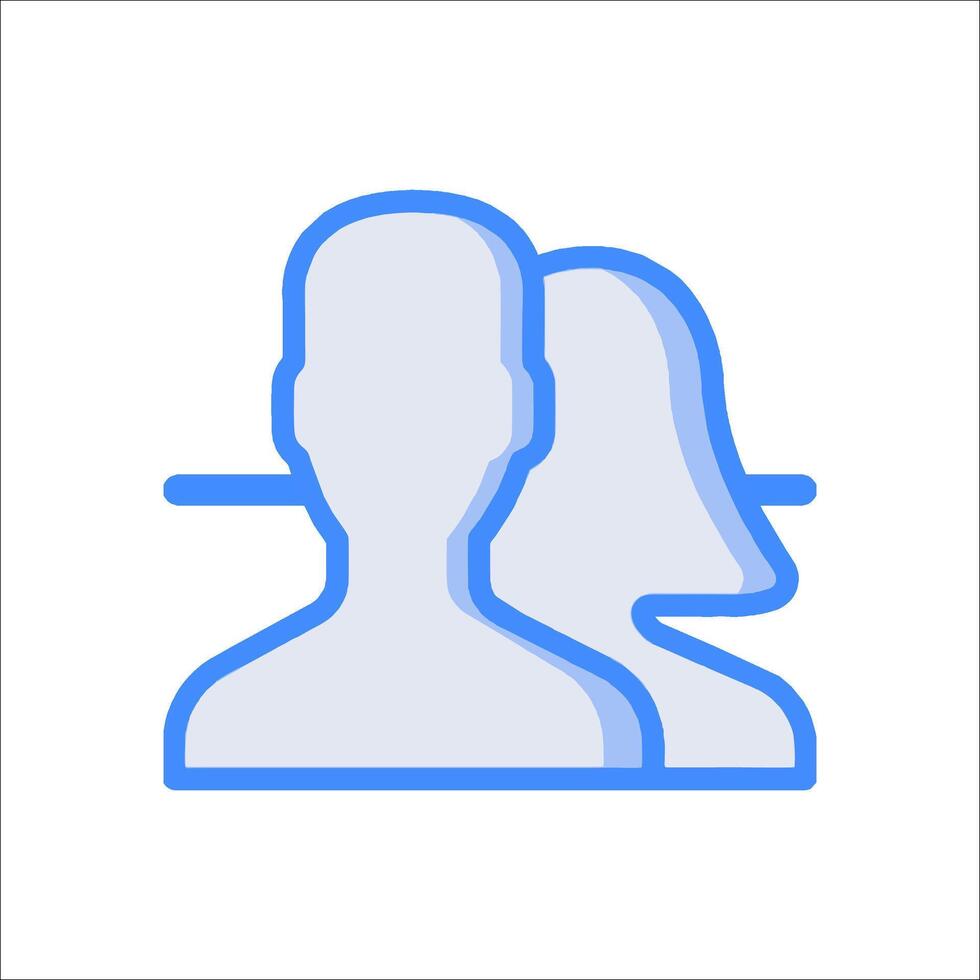 A couple of people are shown in a line icon vector