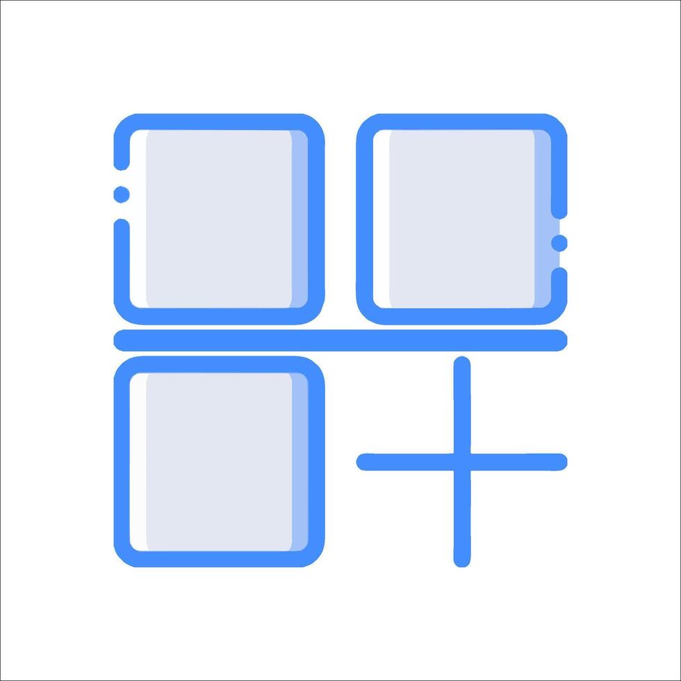 A blue square with four squares on it vector