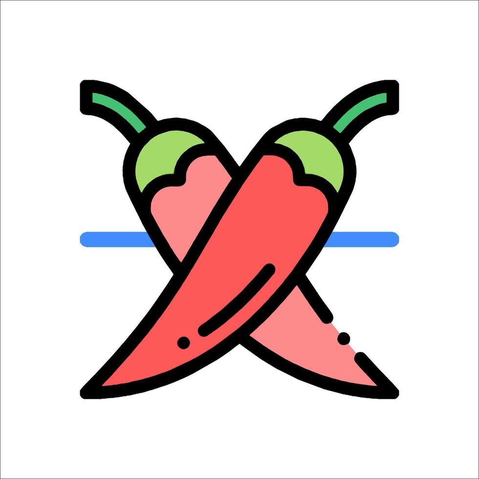 A red chili pepper icon on a white background vector
