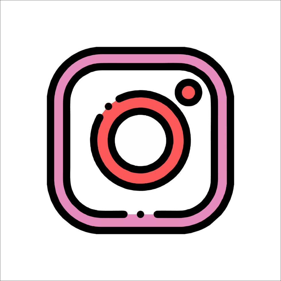 A pink and red instagram icon vector
