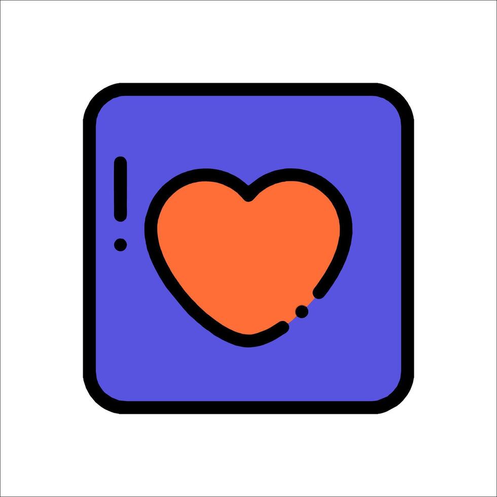 A heart icon in a square box vector