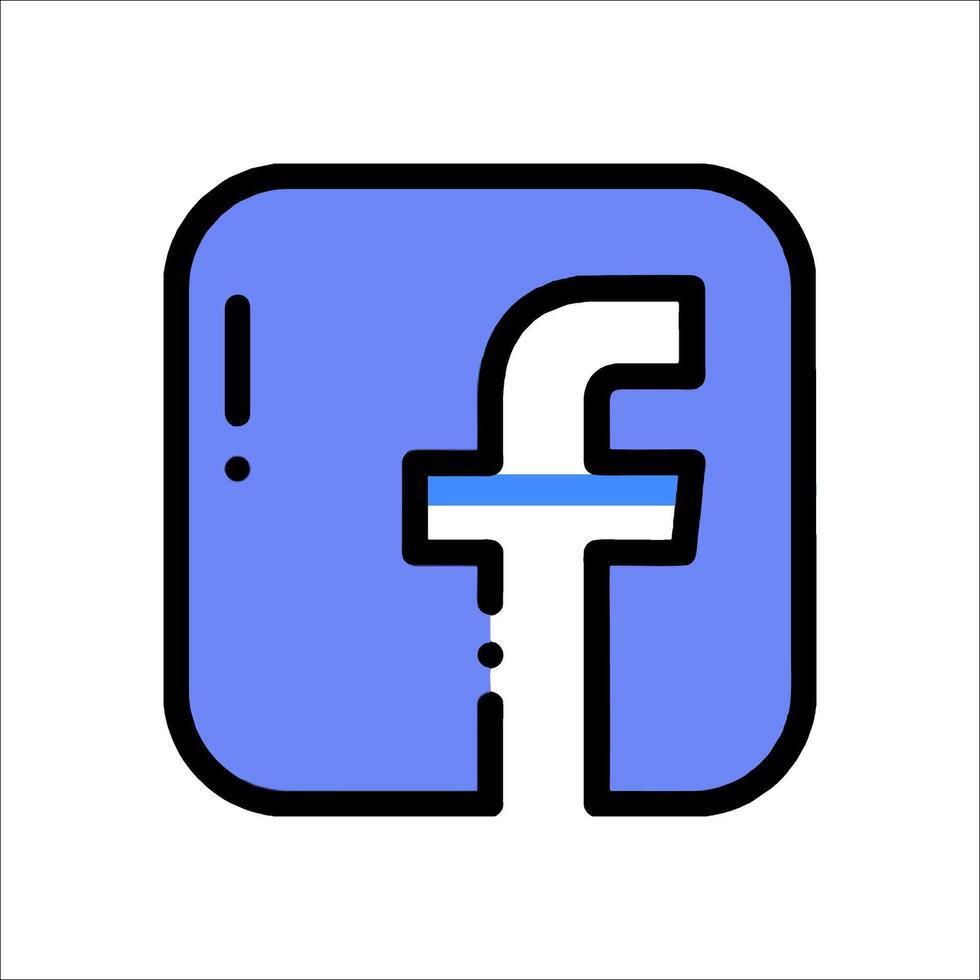 A blue and white facebook logo with a knife vector