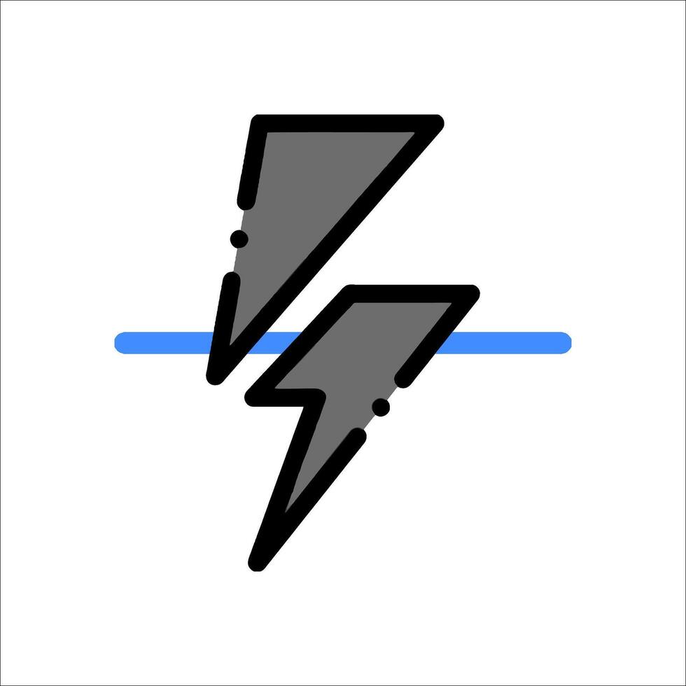 A lightning bolt icon on a white background vector