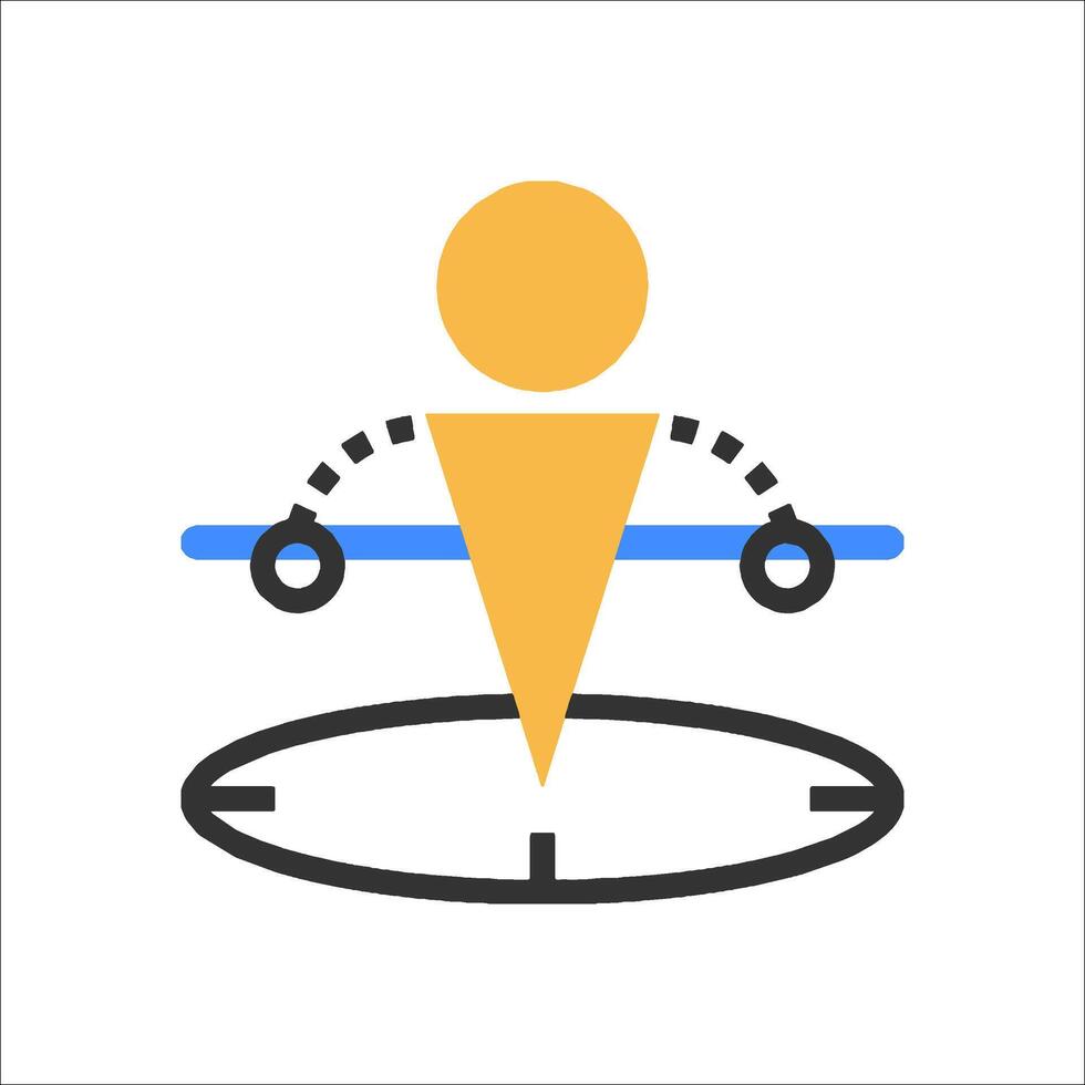 A person is standing on a clock with a blue arrow pointing to it vector