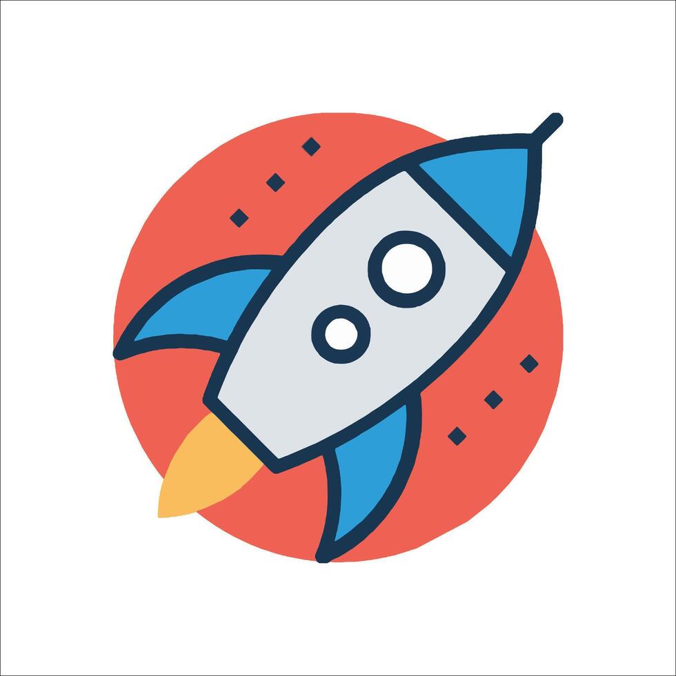 A rocket ship icon on a white background vector