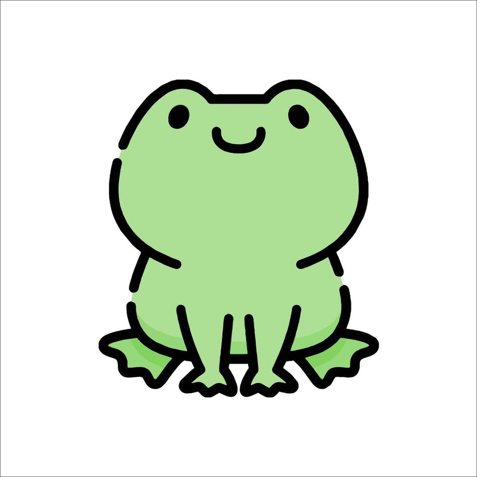 A cartoon frog with a smile on its face vector