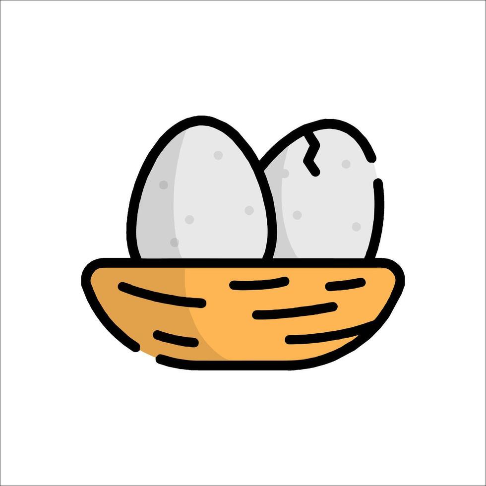 Two eggs in a basket icon vector