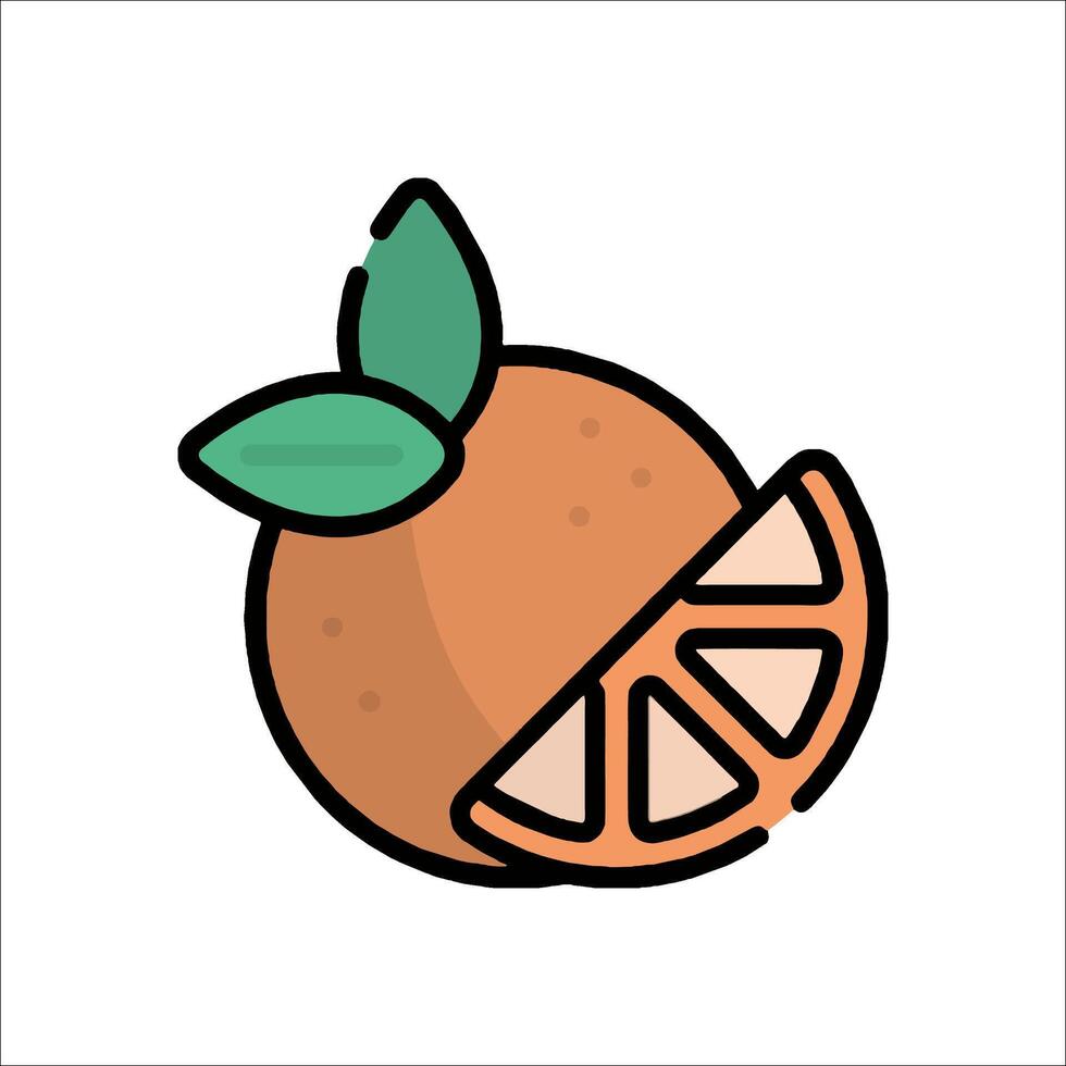 Orange fruit icon illustration vector
