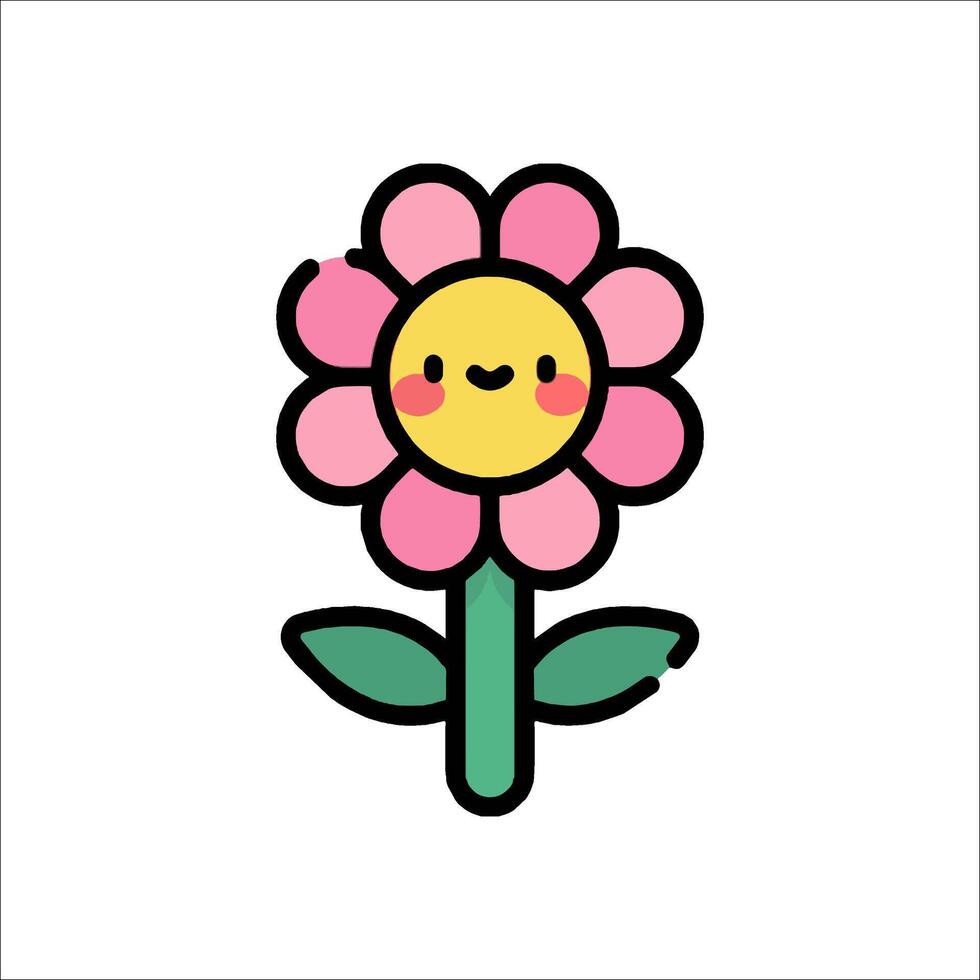 A cute flower with a smiley face vector