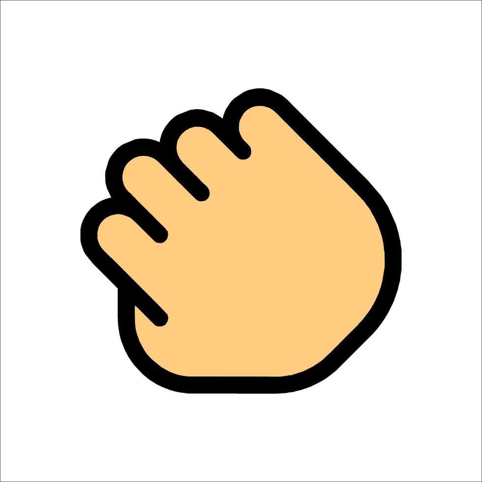 A hand with a fist icon on a white background vector