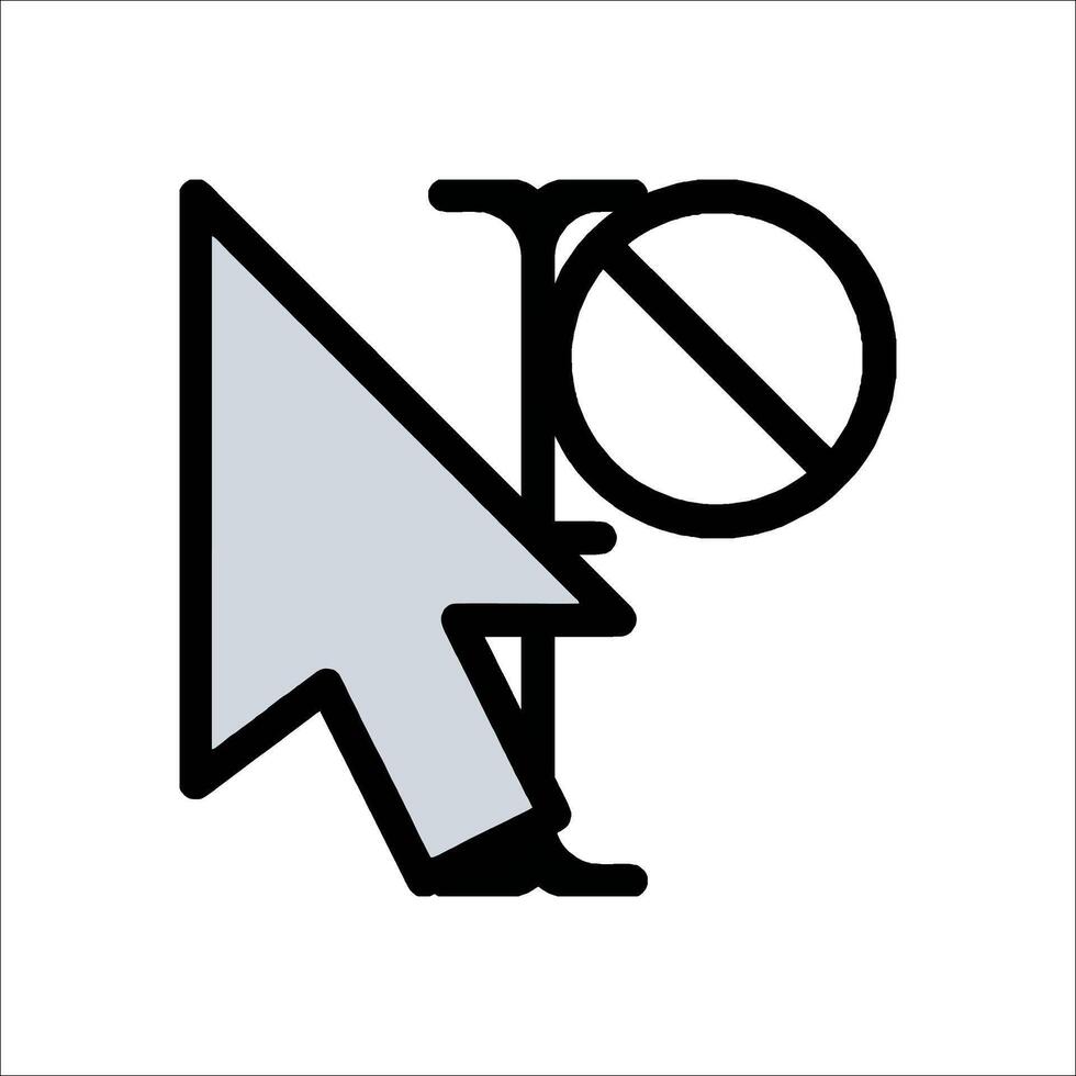 A black and white sign with a no sign and a arrow pointing to it vector