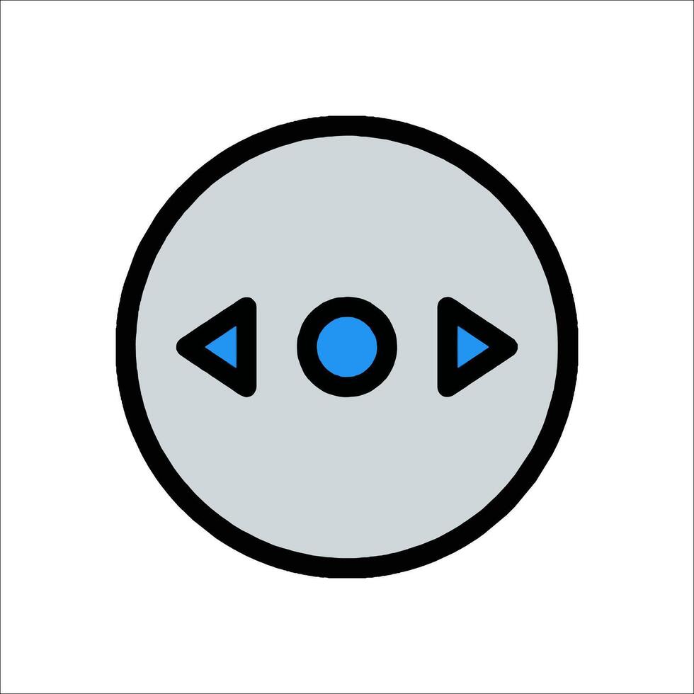 A simple icon of a button with a blue arrow vector