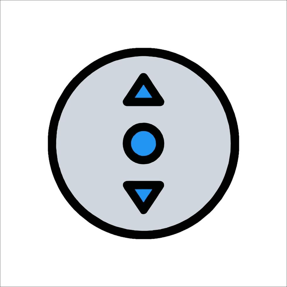 A remote control icon with blue and black circles vector