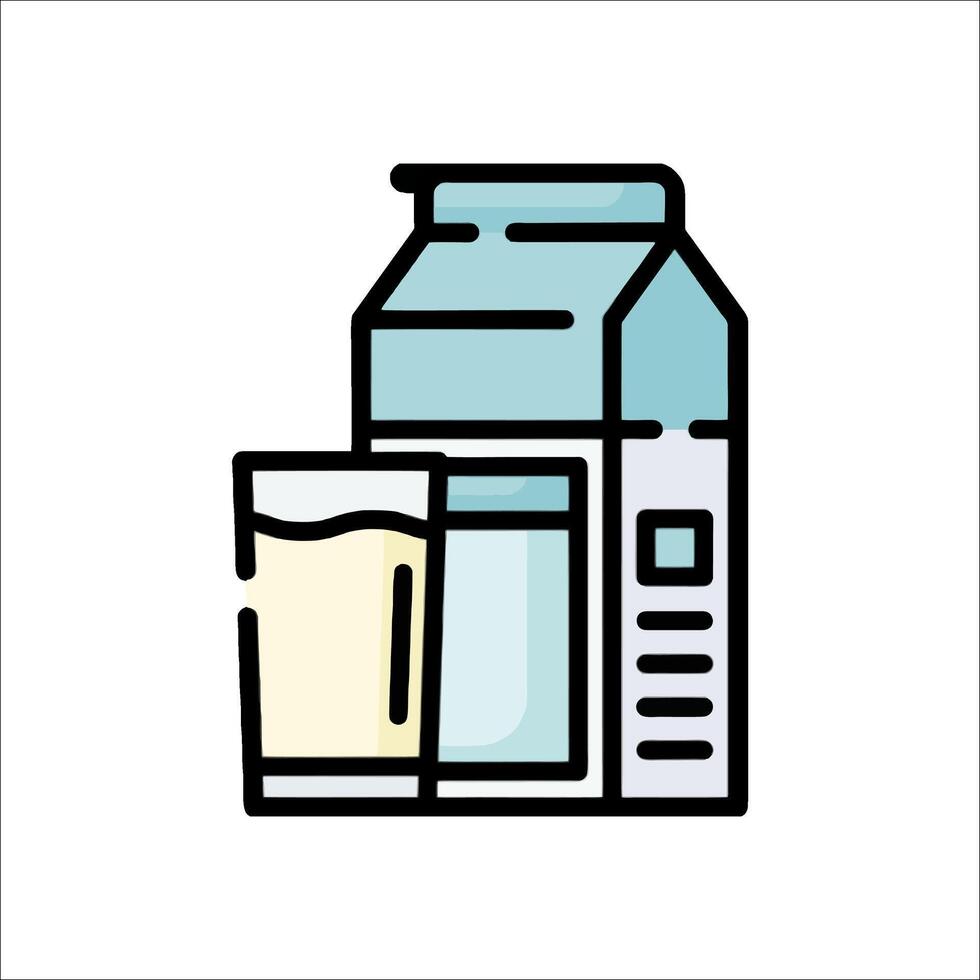 Milk and glass icon illustration vector