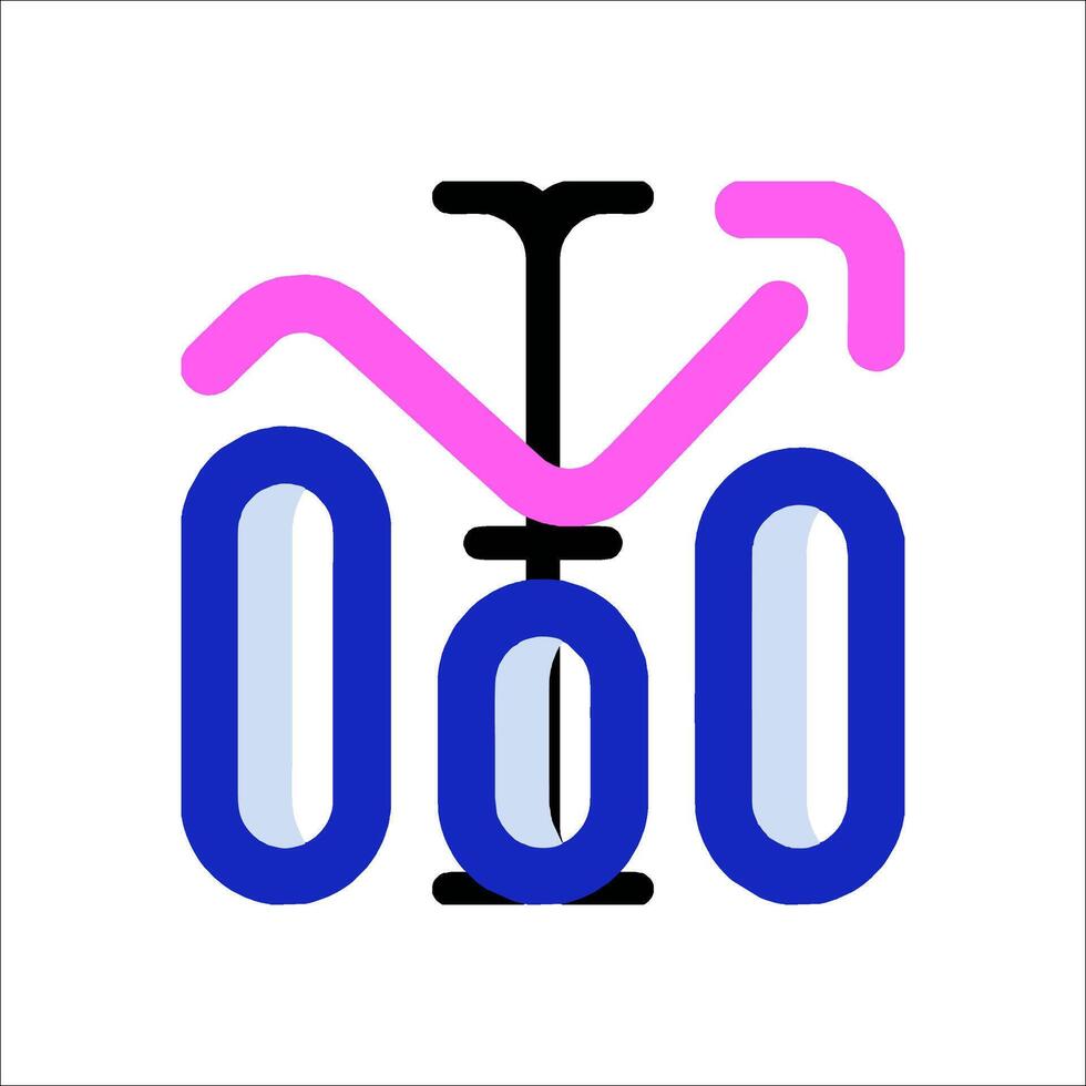 A bicycle with a blue and pink logo vector