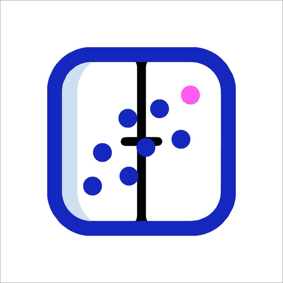 A blue square with a pink dot on it vector