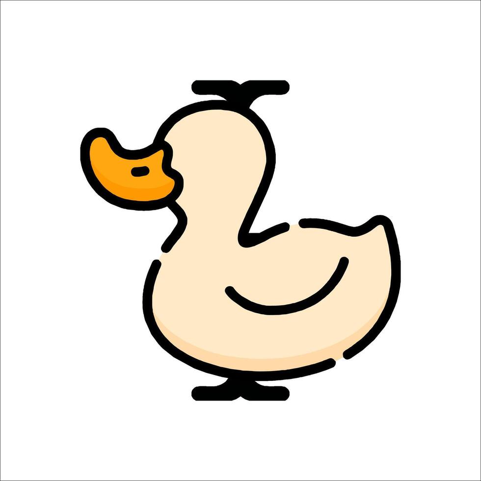 A cartoon duck with a beak and orange beak vector