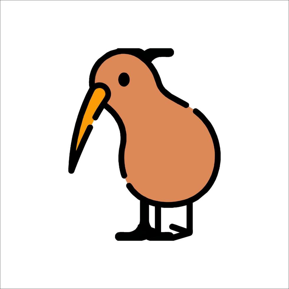 A cartoon bird with a long beak and orange beak vector