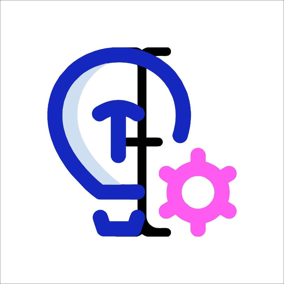 A light bulb and gear wheel are shown in a white background vector