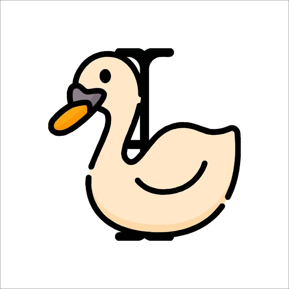 A duck with a long beak and a long neck vector