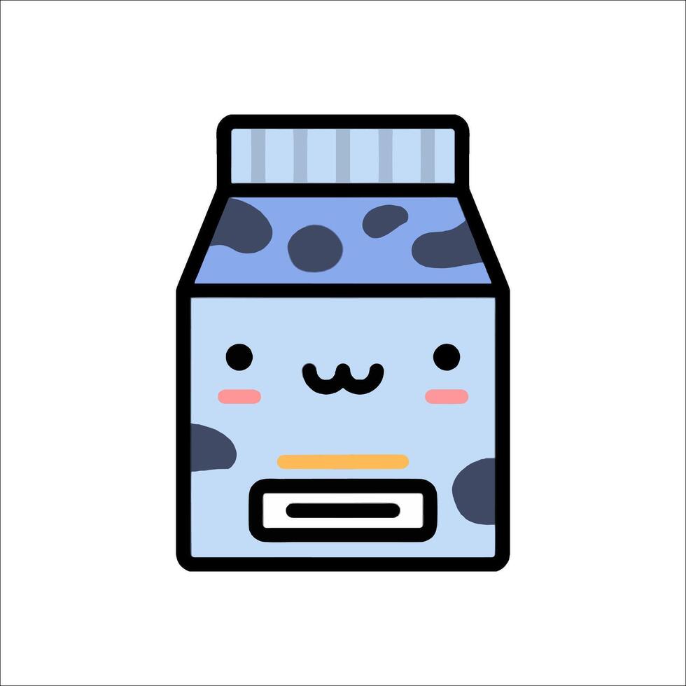 A milk carton with a face on it vector