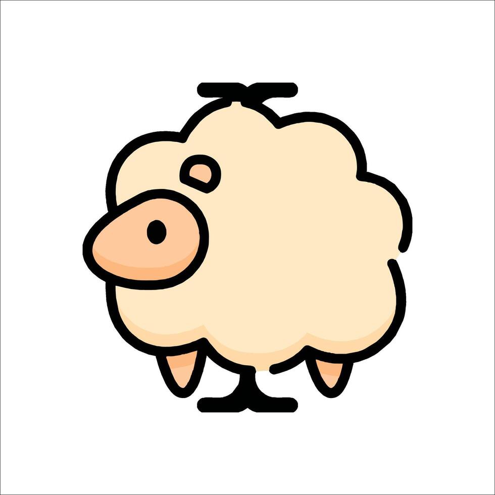 A cartoon sheep with a white background vector