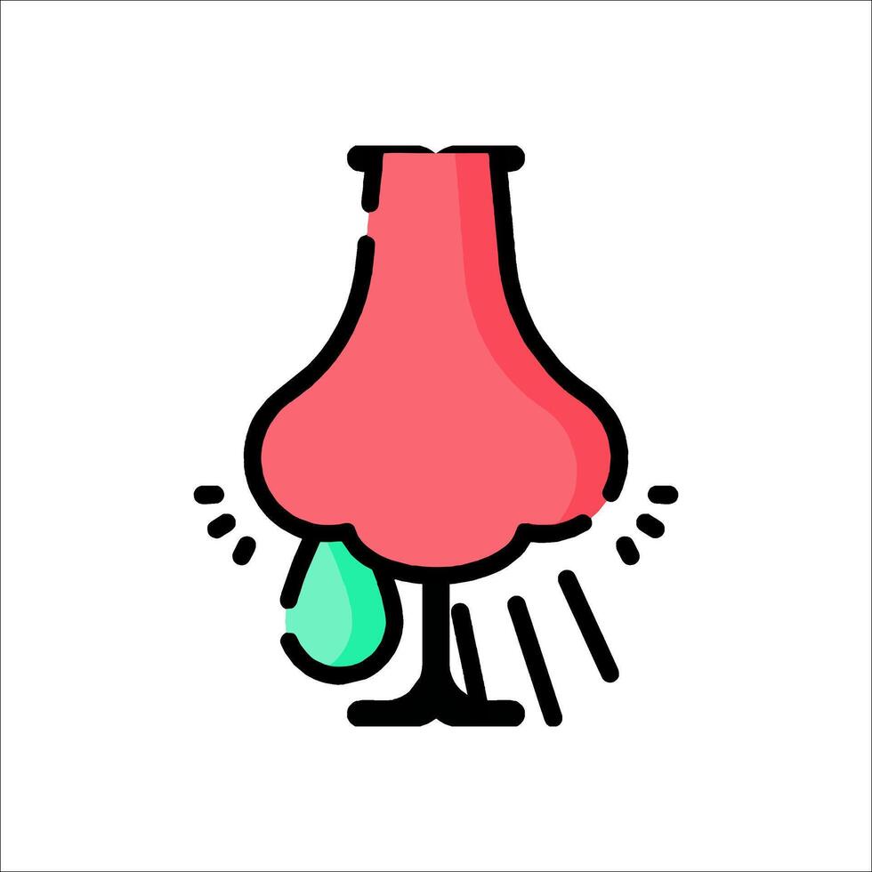 A pink vase with a green leaf on top vector
