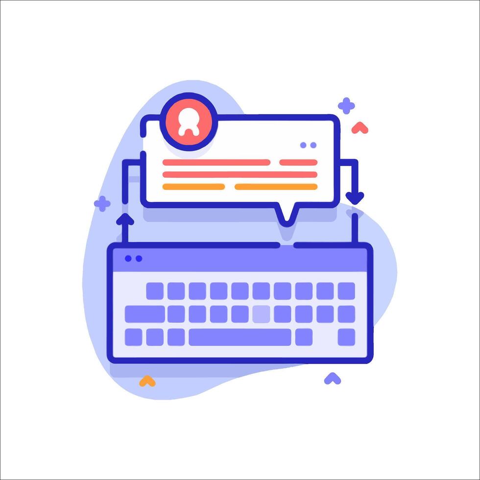 A keyboard and a chat bubble icon vector