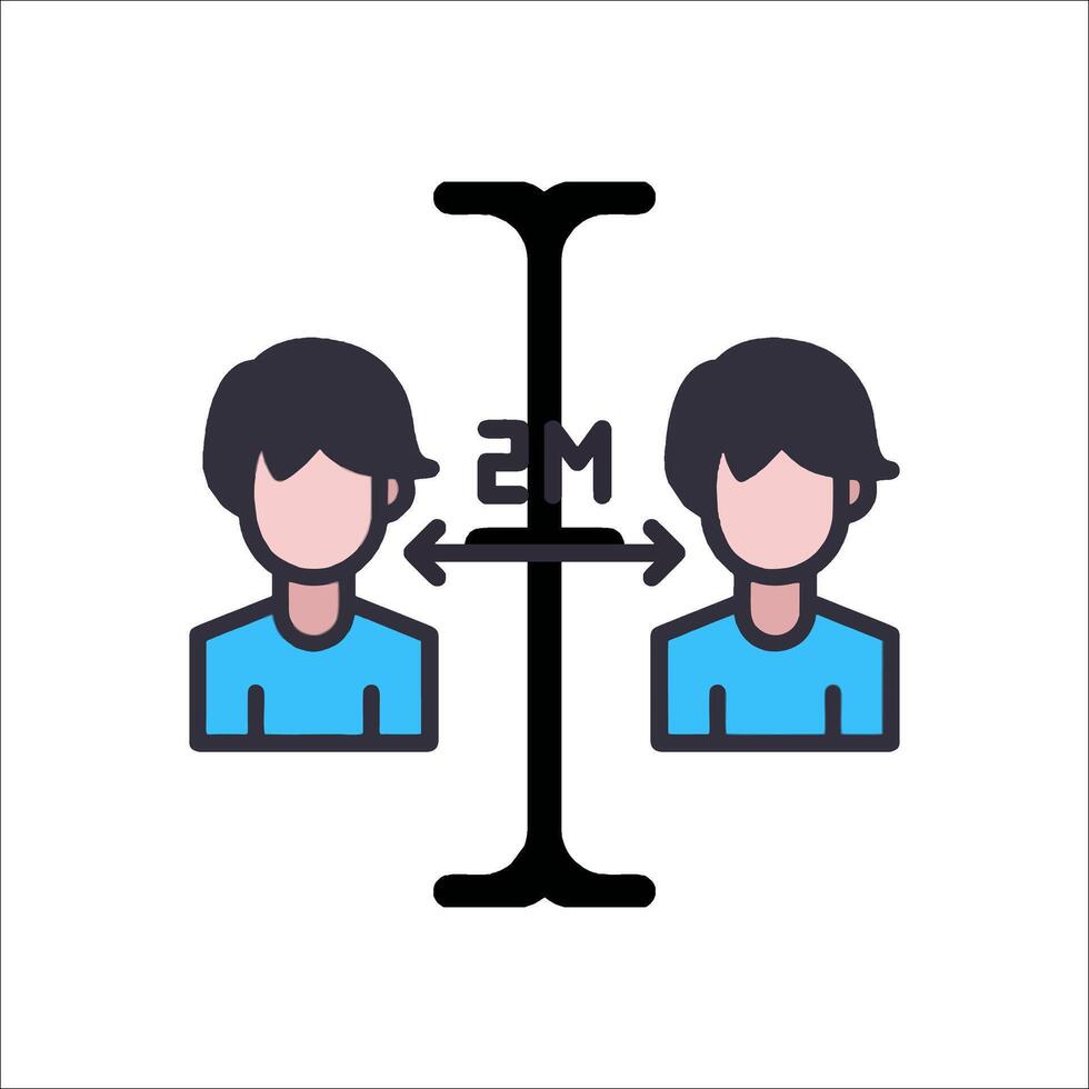Two people are standing next to each other, one is pointing to the other vector