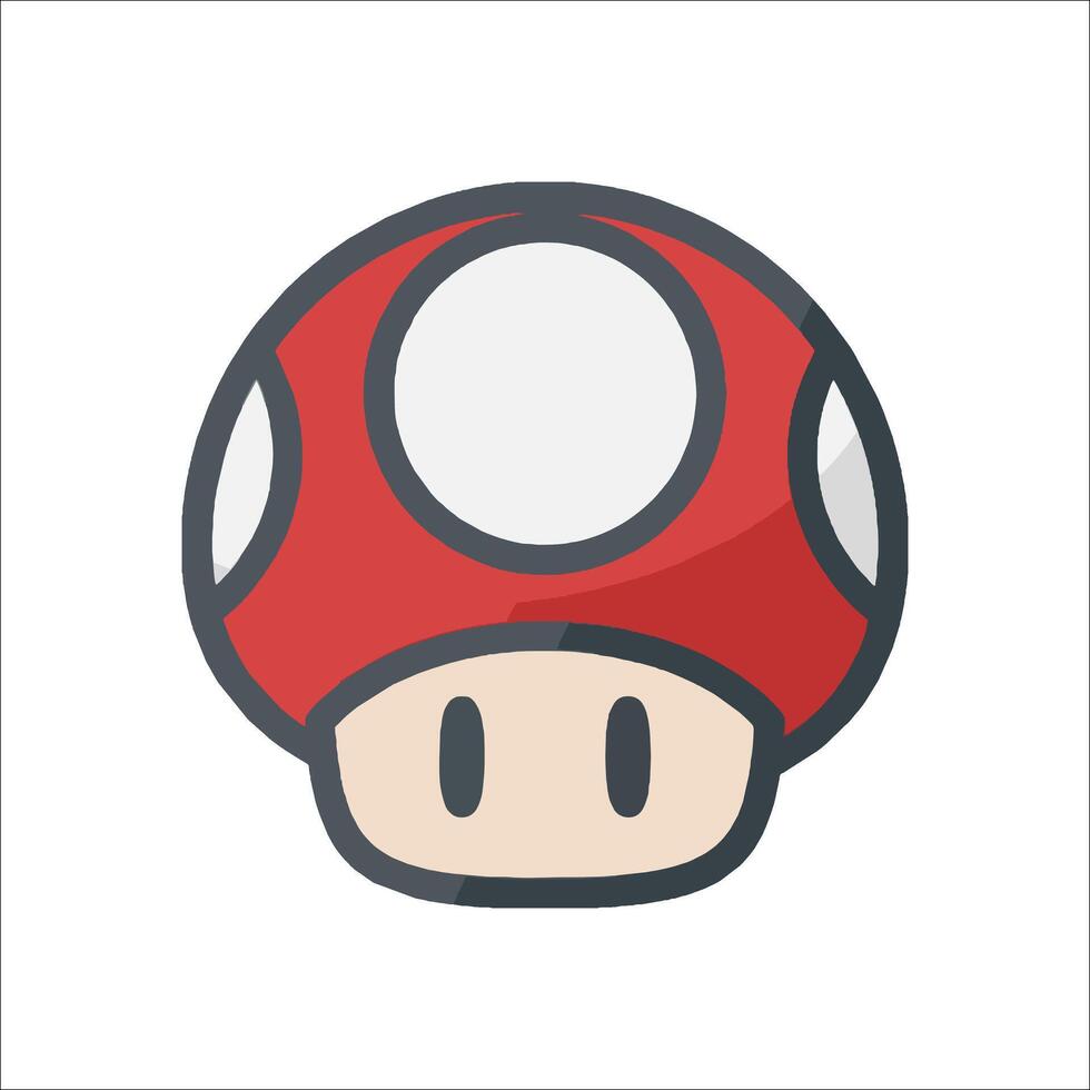 A red mushroom icon on a white background vector