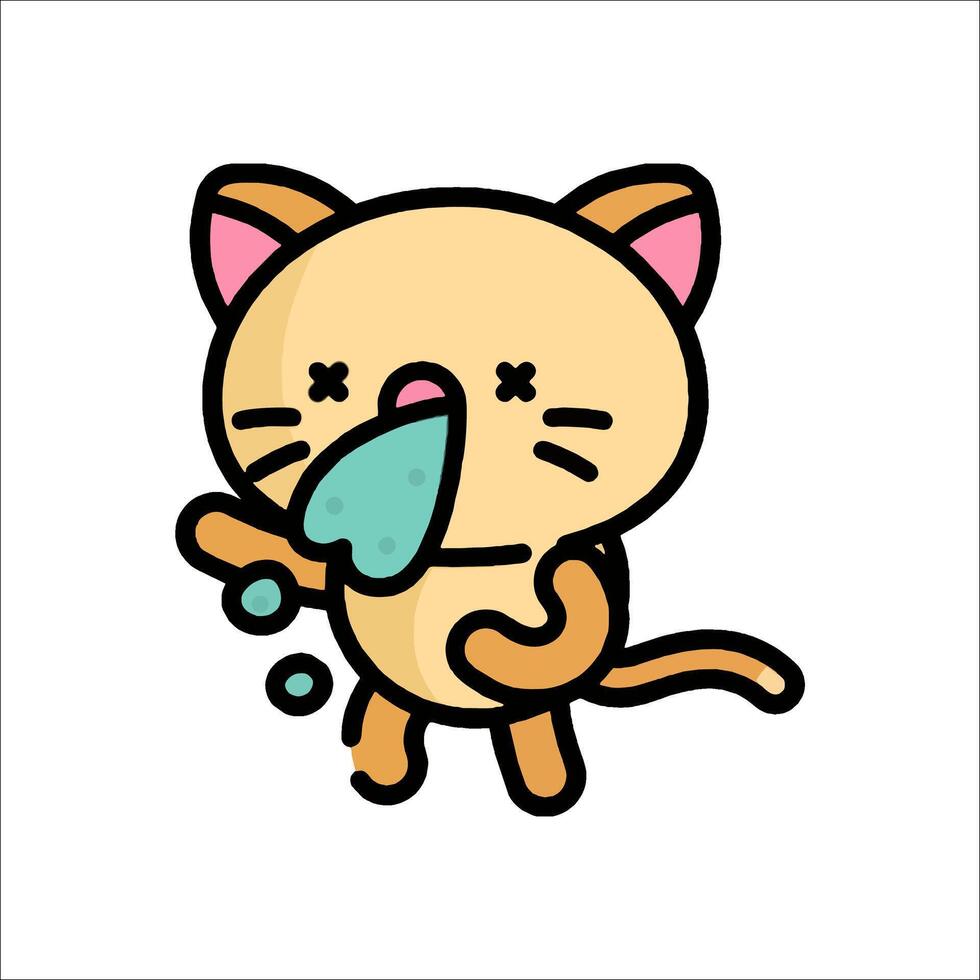 A cartoon cat with a blue tongue vector
