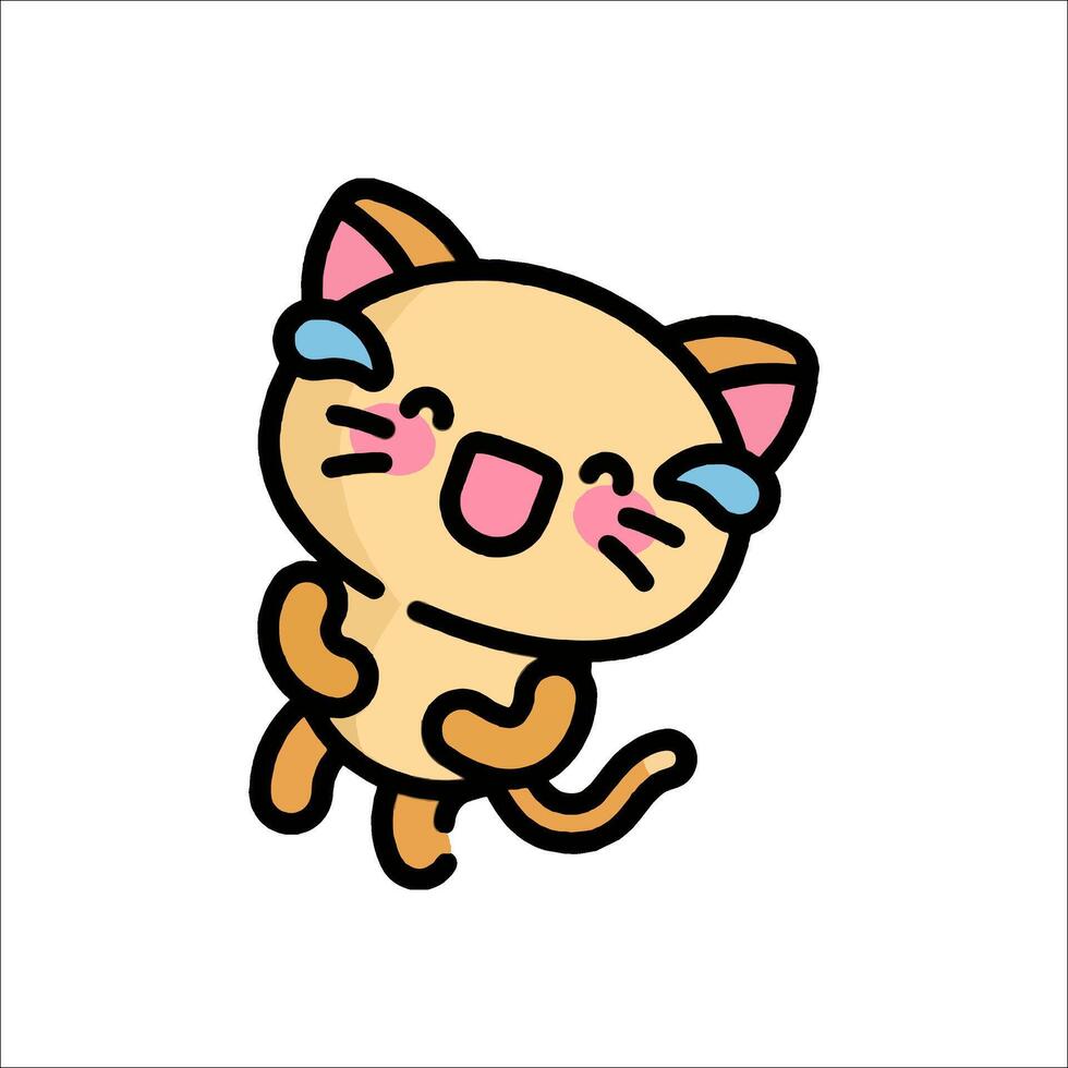 A cartoon cat with a smile on its face vector