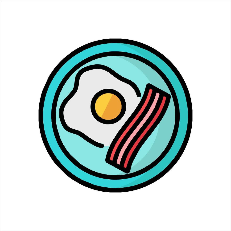 An egg and bacon icon on a white background vector
