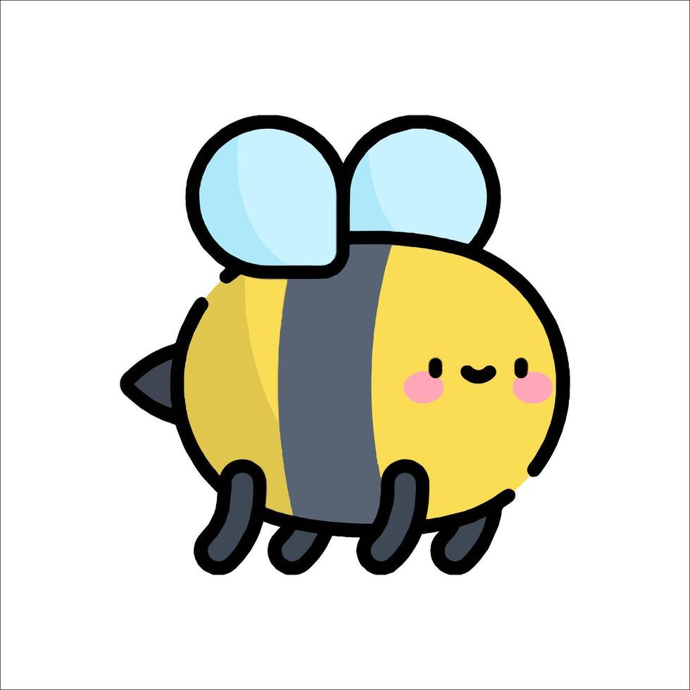 A cartoon bee with a smile on its face vector