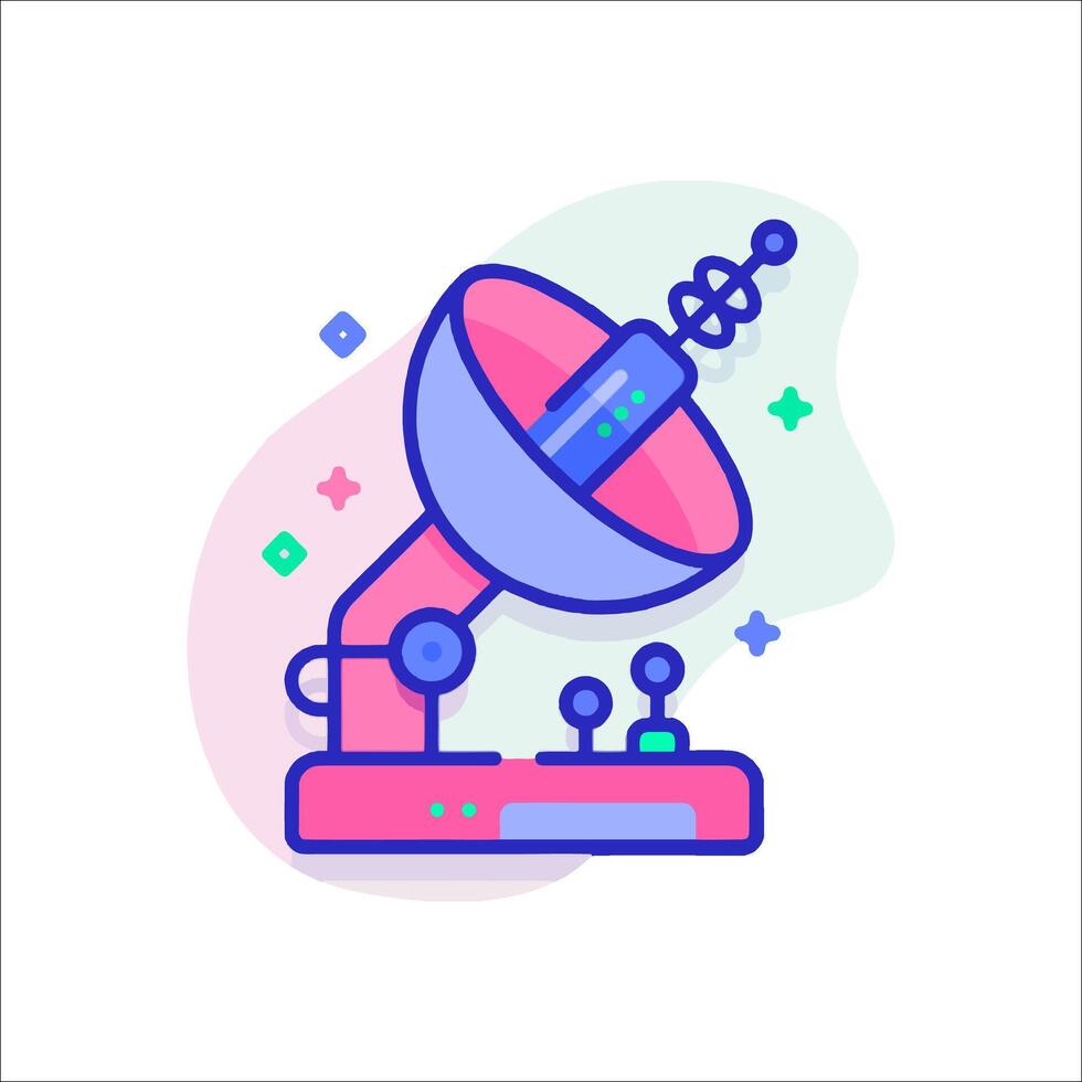 A microscope icon with a light bulb and a small object vector