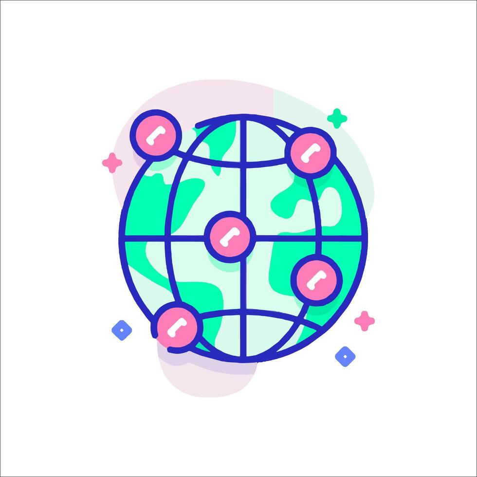 The world is connected icon vector
