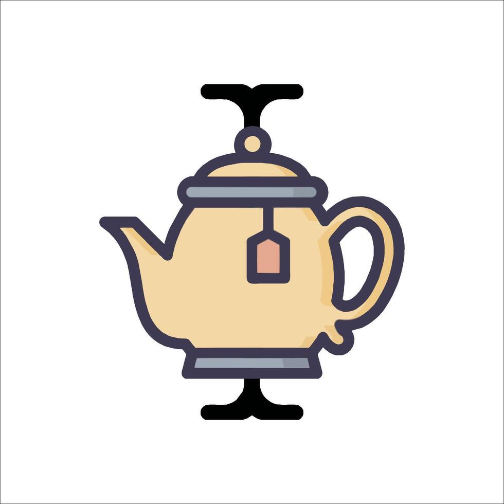 Tea pot icon illustration vector