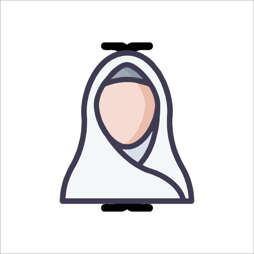 A woman wearing a hijab icon vector