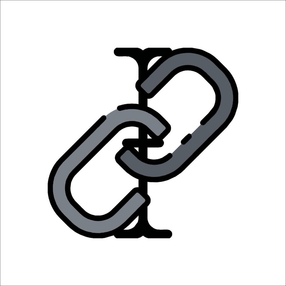 A link icon with a chain and a chain link vector