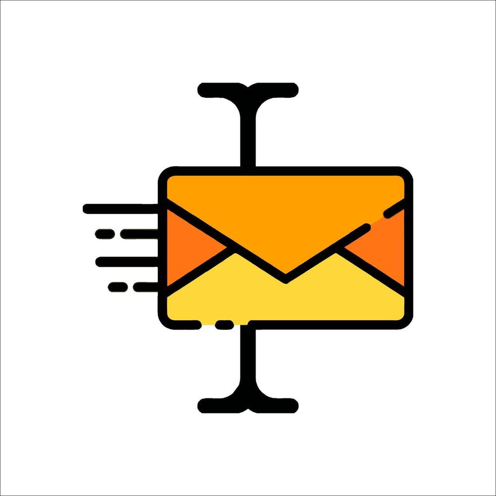 Mail icon with a letter in the middle vector