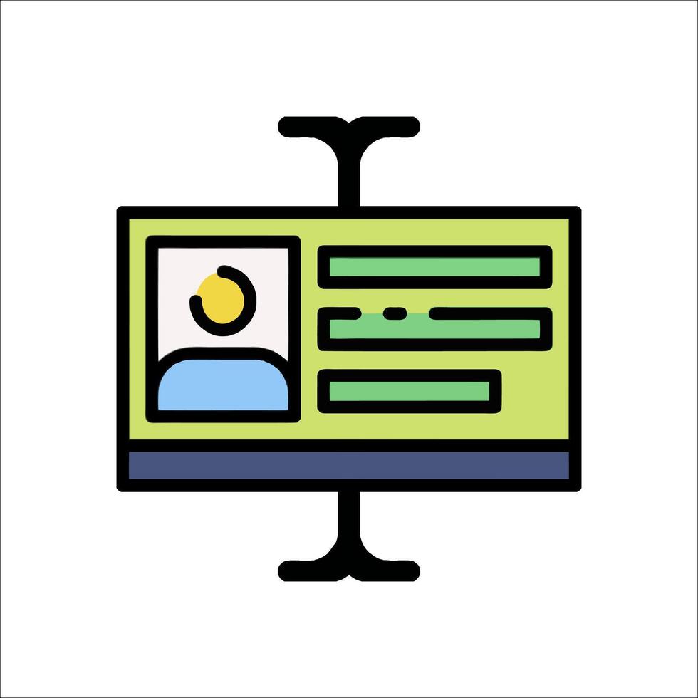 A computer monitor with a person on it vector