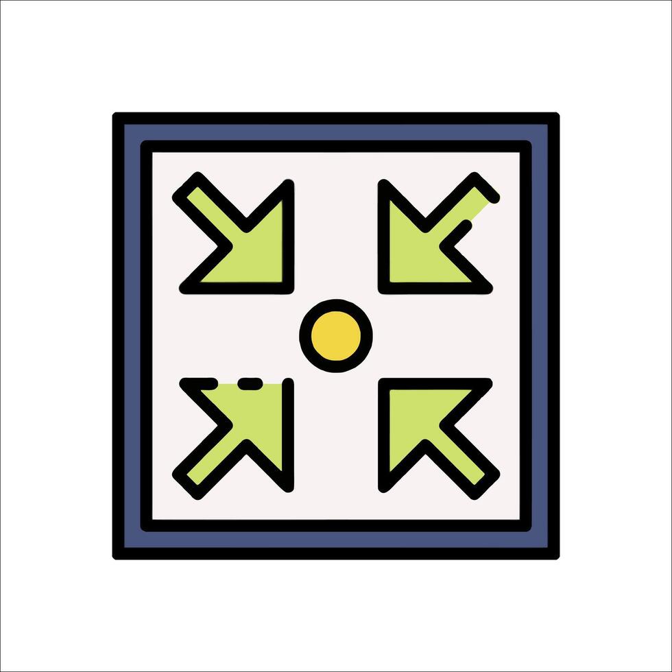 A square with arrows pointing in different directions vector