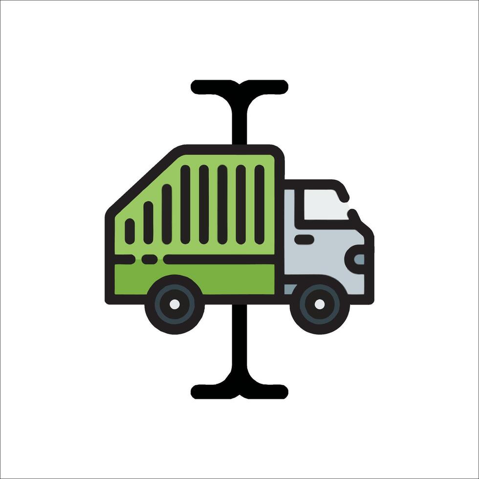 A garbage truck is shown on a white background vector