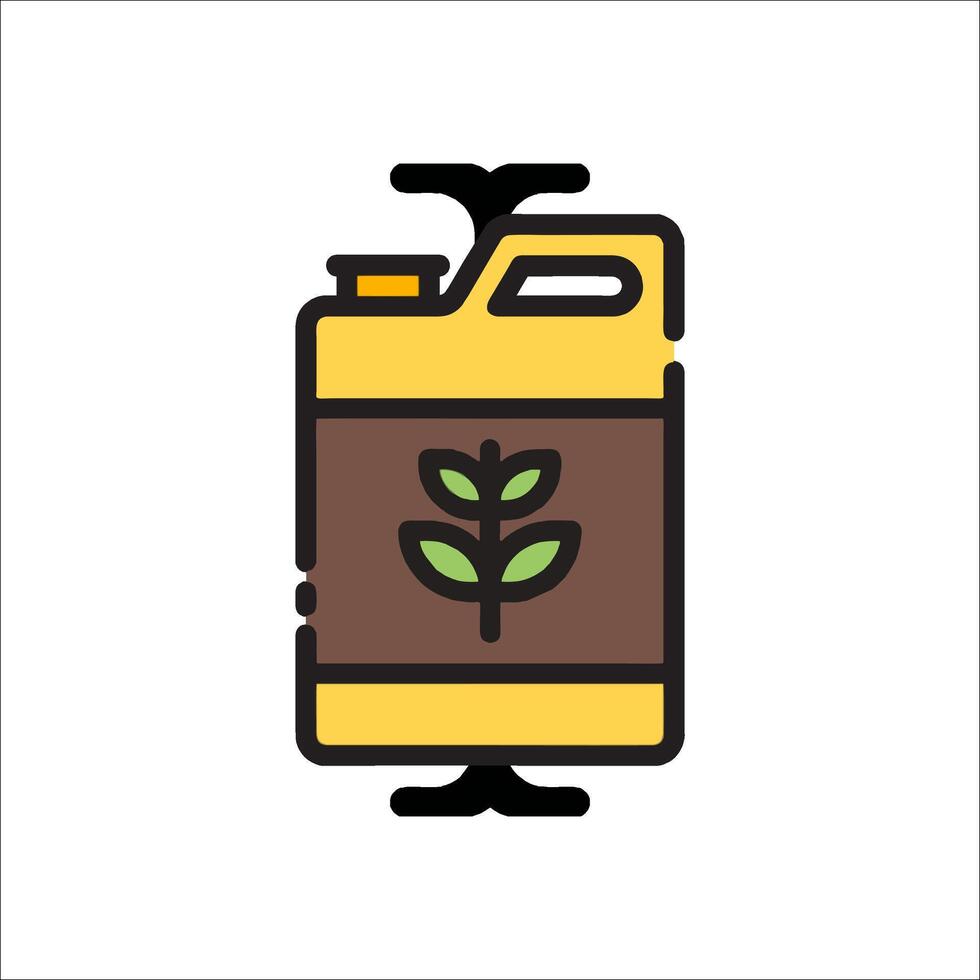 A can of fertilizer with a plant inside vector