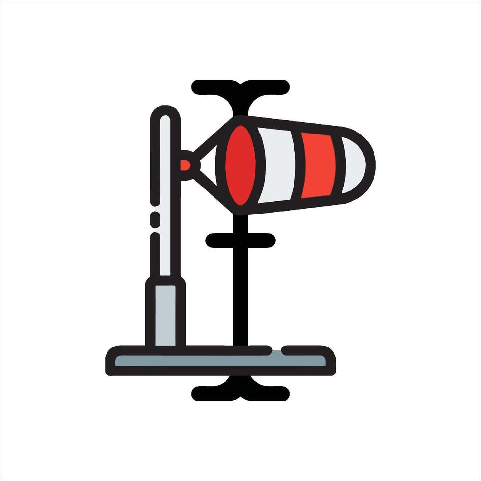 A red and white sign with a red and white propeller vector
